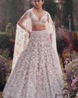 Nude Floral Lehenga Set