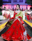 Surkh Laal Velvet Lehenga set
