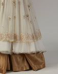 Ivory Chiffon Anarkali Paired With Tulle Net Jacket