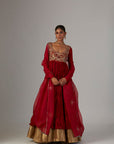 Red Silk Embroidered Anarkali