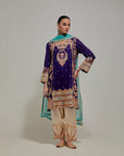 Purple Gota & Marrori Work Kurta Set