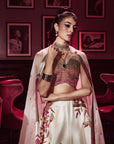 Ira Embellished Bustier with Tropical Lehenga and Dupatta