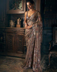 Ash Grey Sequin Saree