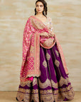 Purple Lehenga Set With A Bandhani Dupatta