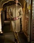 Military Green Sherwani Set