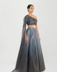 Metallic Skirt And Beaded Top - Onyx