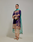 Purple Gota & Marrori Work Kurta Set