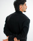 Black Thread Work Open Jacket Set - Ready to Ship