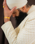 Ivory Pearl Sherwani Set - Ready to Ship