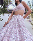 Soft Berry Checkered Lehenga Set - Ready to Ship