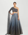 Metallic Skirt And Beaded Top - Onyx