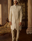 Nude Pearl Sherwani Set