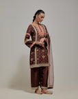 Brown Gota & Marrori Work Kurta Set