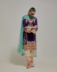 Purple Gota & Marrori Work Kurta Set