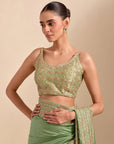 Classic Baigani Saree - Sage Green - Ready to Ship