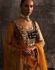 Yellow Silk Embroidered Anarkali Set