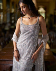 Silver Sequin Sharara Set