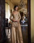 Gold Crystal Sharara Set