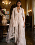 White Sequin Jacket Sharara Pant Set