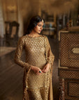 Antique Gold Sequin Sharara Set
