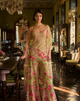 Leaf Green Three-Dimensional Sharara Set