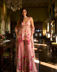 Pink Three-Dimensional Sharara Set