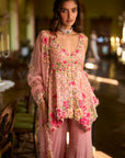 Pink Three-Dimensional Sharara Set