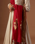 Toosh Silk Chanderi Anarkali With Toosh Emb Pants And Geo Tussar Dupatta