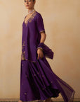 Purple Short Kurti With Palazzo Set