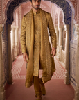 Antique Gold Sherwani Set
