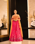 Pink and Orange Lehenga Set - Ready to Ship
