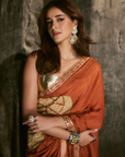 Rust Windrose Crushed Saree