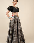 Almond Ivory - Black Skirt Set