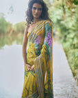 Printed 4 Line Sequence Saree Set