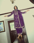 Aari Parrot A Line Kurta Set - Purple