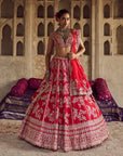 Red Roshini Lehenga Set