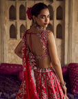 Red Roshini Lehenga Set