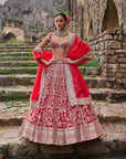 Red Divila Lehenga Set