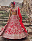 Red Divila Lehenga Set