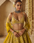 Yellowish Green Sneha Lehenga Set