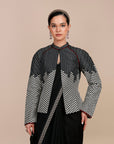 Black - Ivory Chevron Reversible Ika Jacket