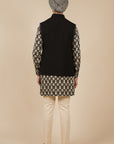 Black Textured Nehru Jacket