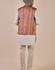 Multi Hued Striped Nehru Jacket