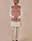 Multi Hued Striped Nehru Jacket