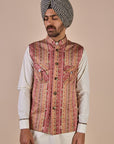 Multi Hued Striped Nehru Jacket