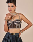 Zebra Print Corset Skirt Set