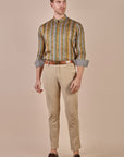 Earthy Mustard Striped Shirt