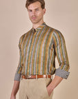 Earthy Mustard Striped Shirt