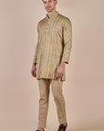 Olive Yellow Striped Kurta