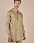 Olive Yellow Striped Kurta